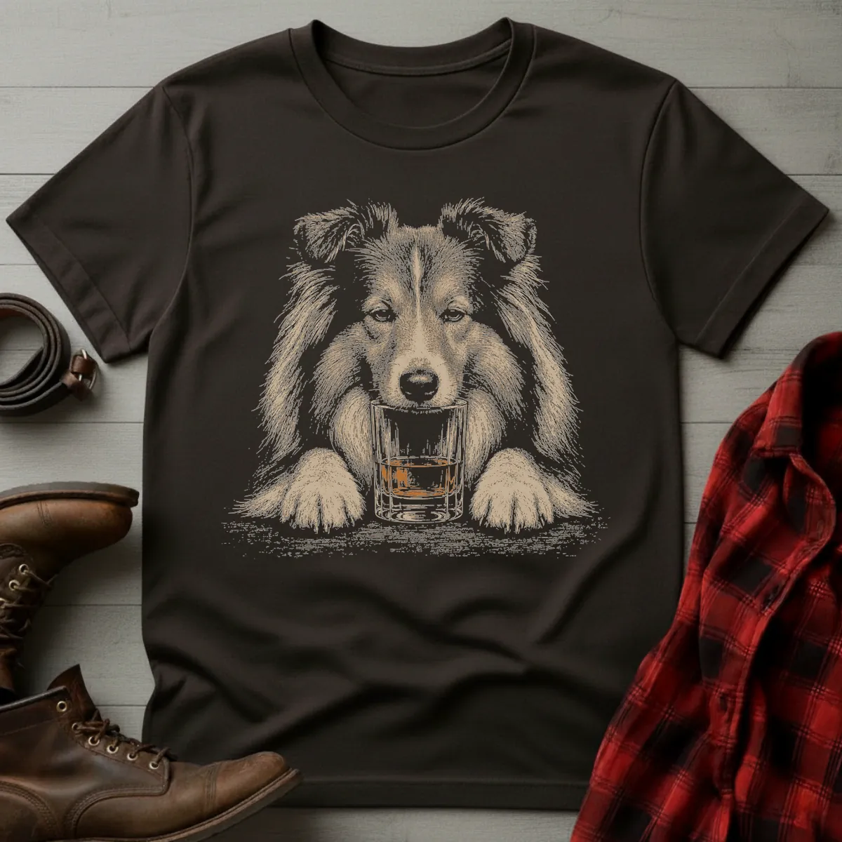 Whiskey Dog Shetland Sheepdog T-Shirt