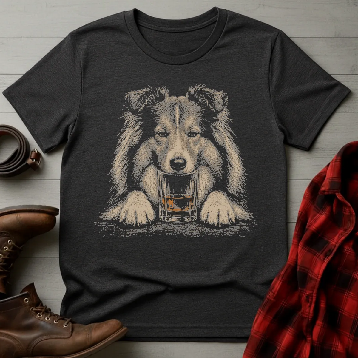 Whiskey Dog Shetland Sheepdog T-Shirt
