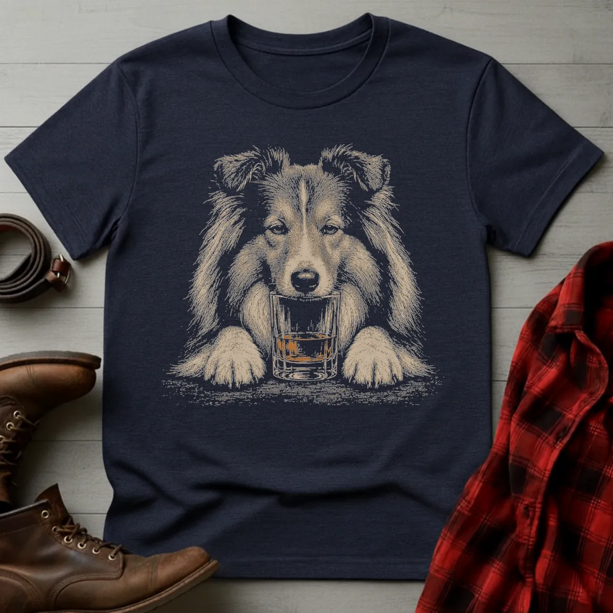Whiskey Dog Shetland Sheepdog T-Shirt