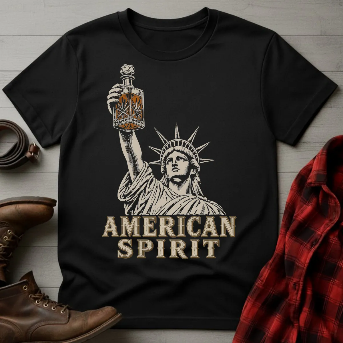 American Spirit Liberty Whiskey Decanter T-Shirt