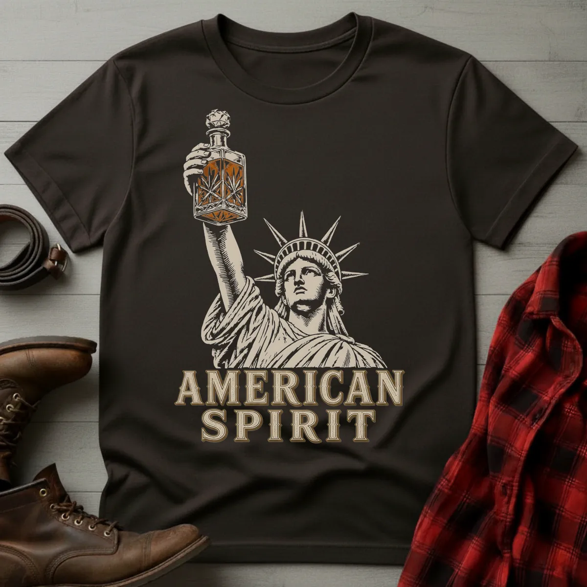 American Spirit Liberty Whiskey Decanter T-Shirt