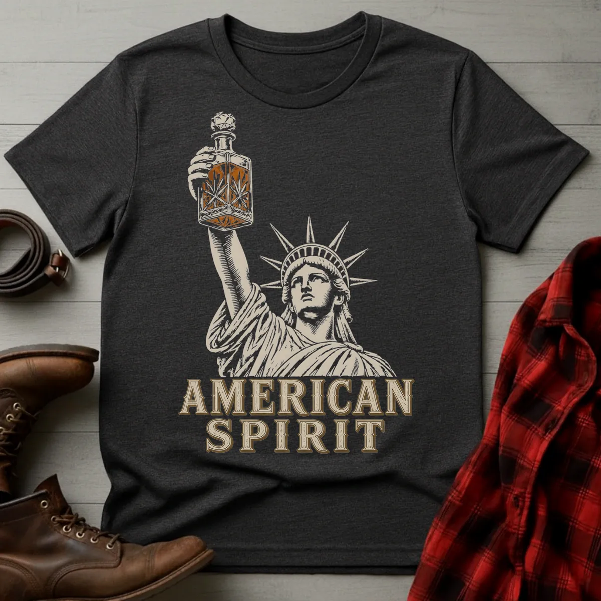 American Spirit Liberty Whiskey Decanter T-Shirt
