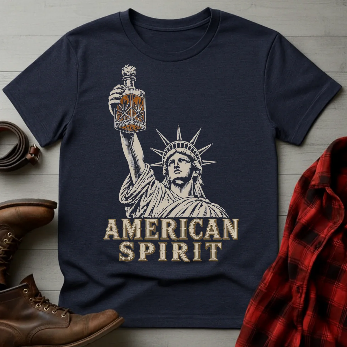 American Spirit Liberty Whiskey Decanter T-Shirt