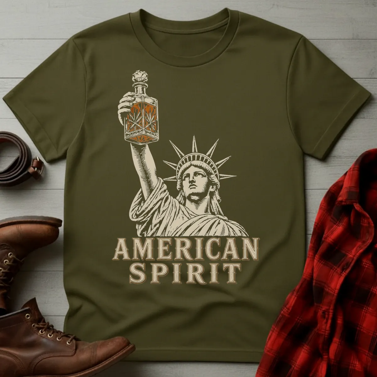 American Spirit Liberty Whiskey Decanter T-Shirt