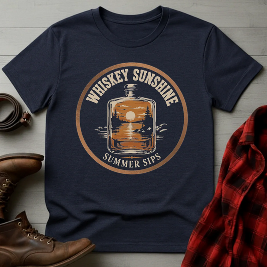 Whiskey Sunshine Summer Sips Flask T-Shirt
