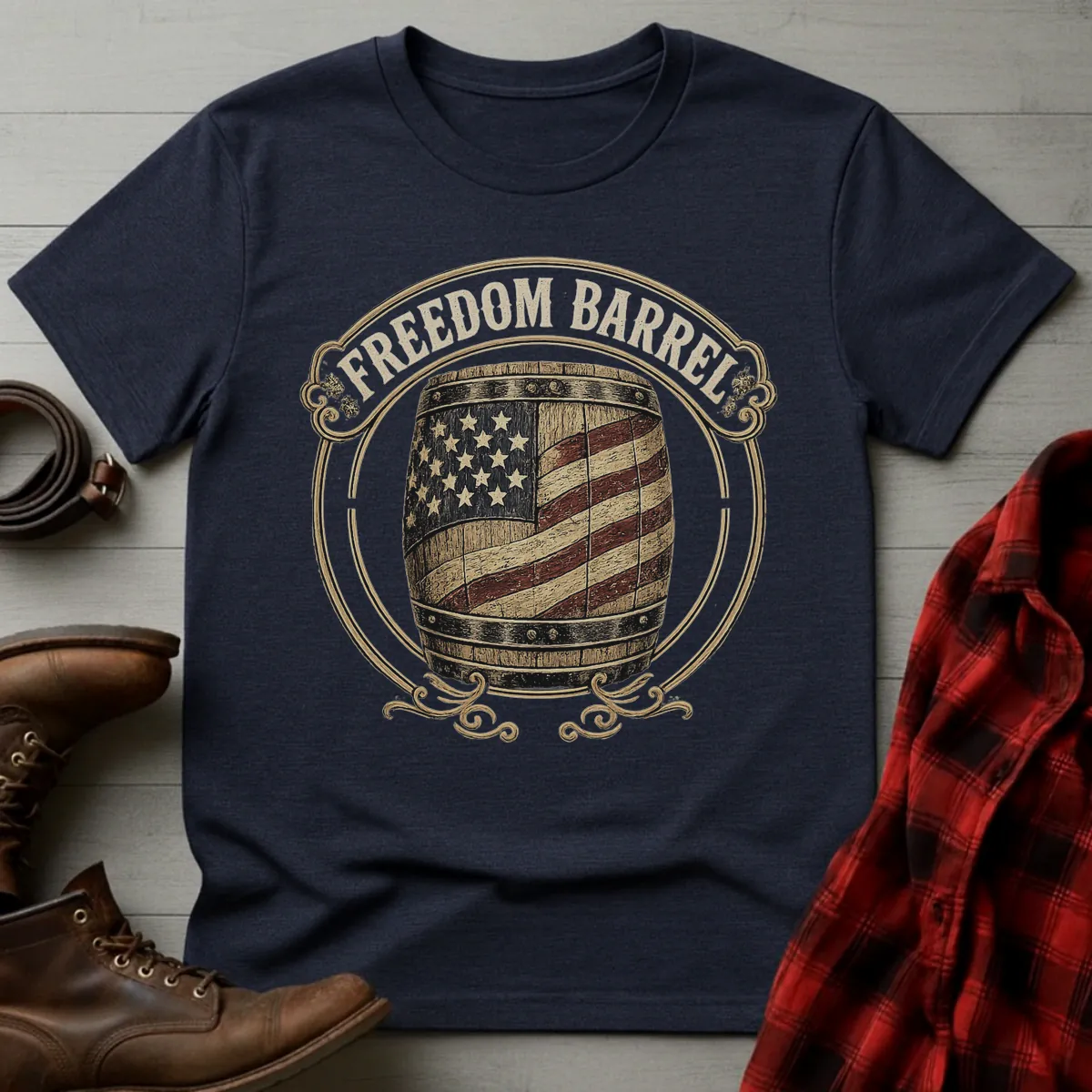 Freedom Barrel American Flag Bourbon T-Shirt