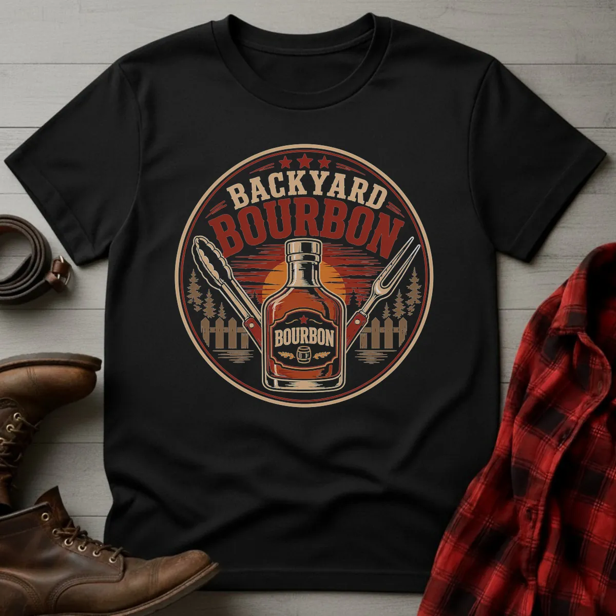 Backyard Bourbon BBQ Whiskey T-Shirt