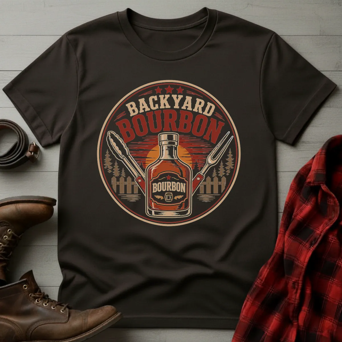 Backyard Bourbon BBQ Whiskey T-Shirt