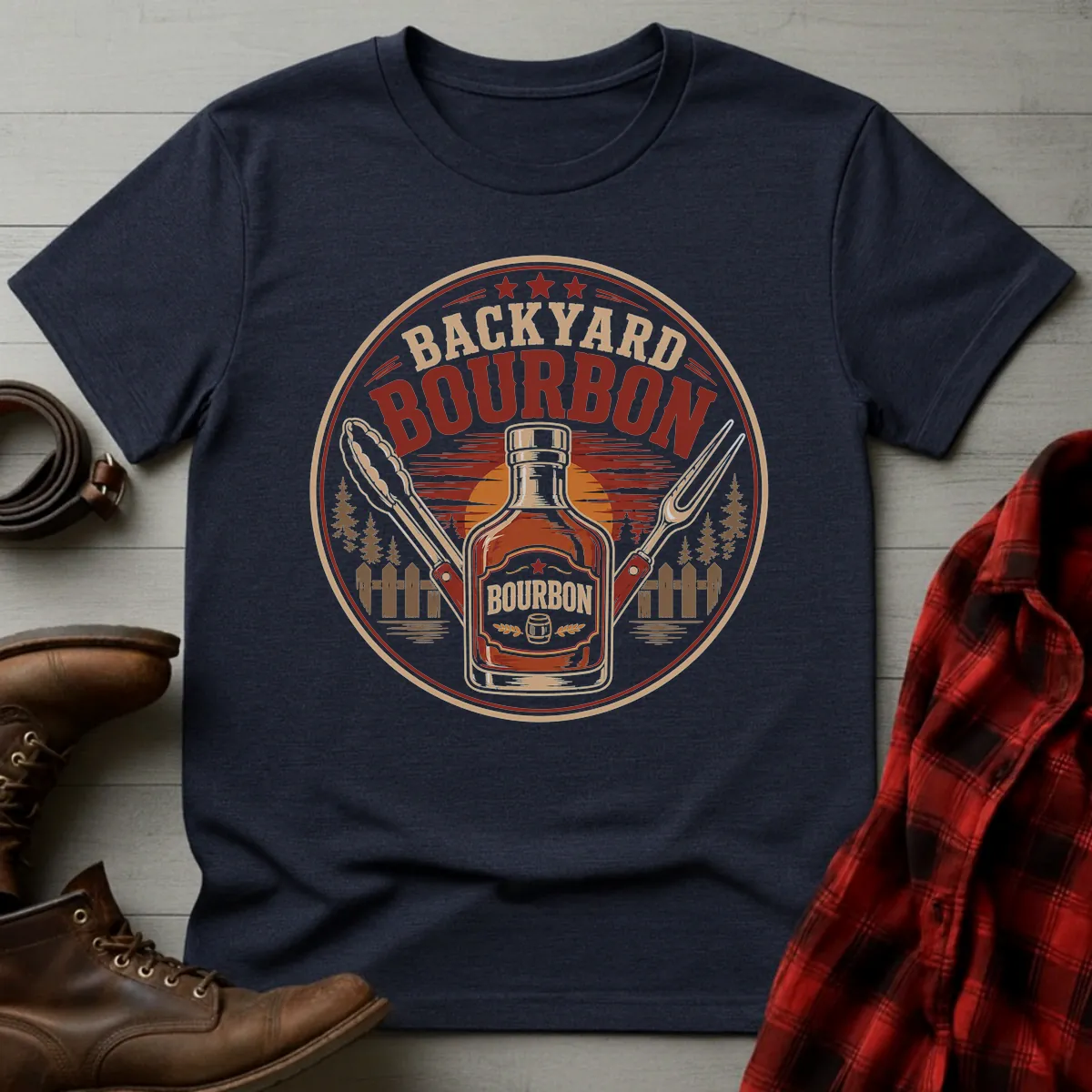 Backyard Bourbon BBQ Whiskey T-Shirt