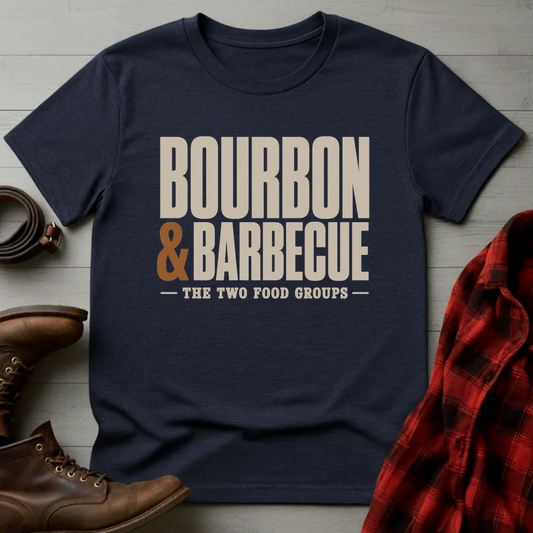 Bourbon & Barbecue Typography T-Shirt