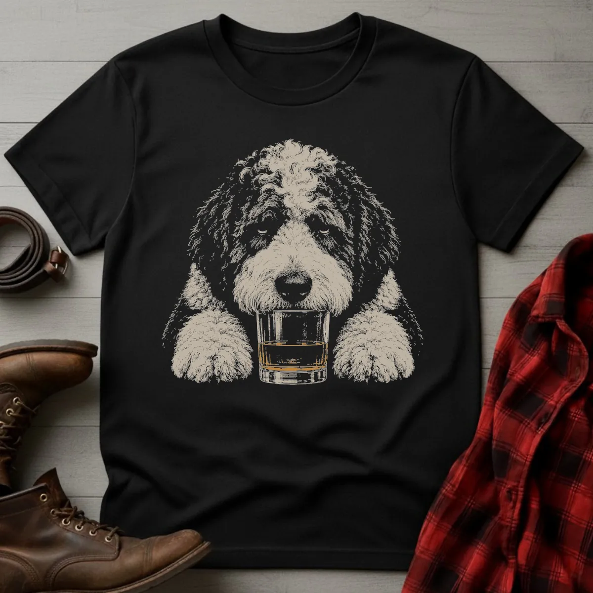 Whiskey Dog Sheepadoodle T-Shirt