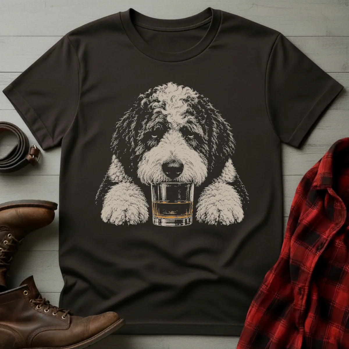 Whiskey Dog Sheepadoodle T-Shirt