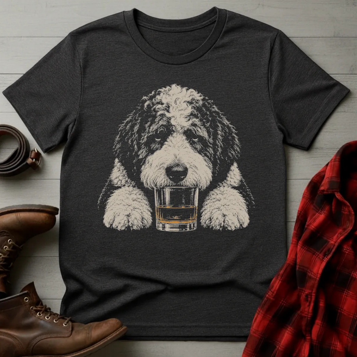 Whiskey Dog Sheepadoodle T-Shirt