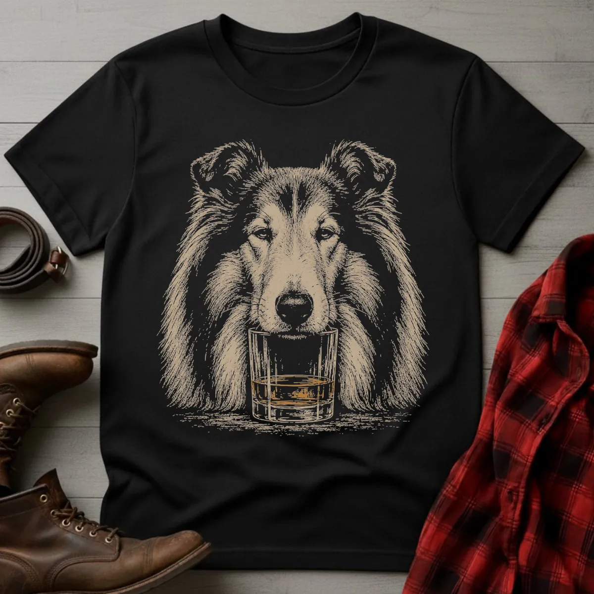 Whiskey Dog Rough Collie T-Shirt