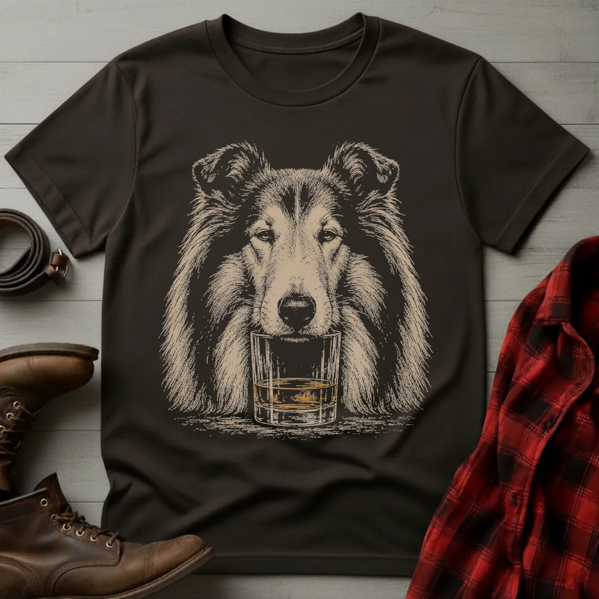 Whiskey Dog Rough Collie T-Shirt