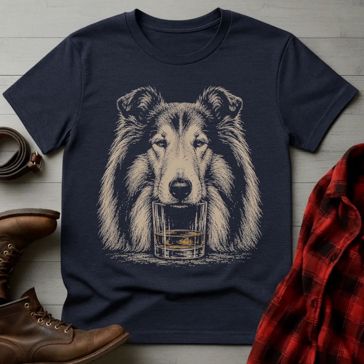 Whiskey Dog Rough Collie T-Shirt
