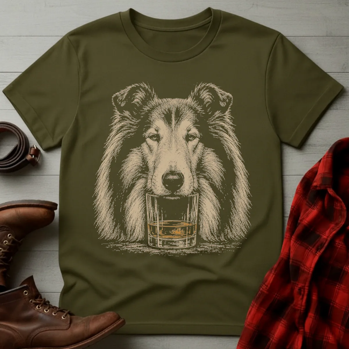 Whiskey Dog Rough Collie T-Shirt