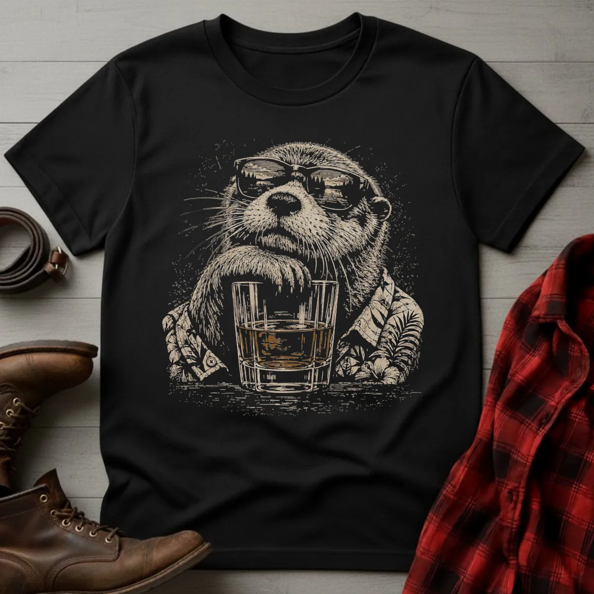 Otter Whiskey Vacation T-Shirt