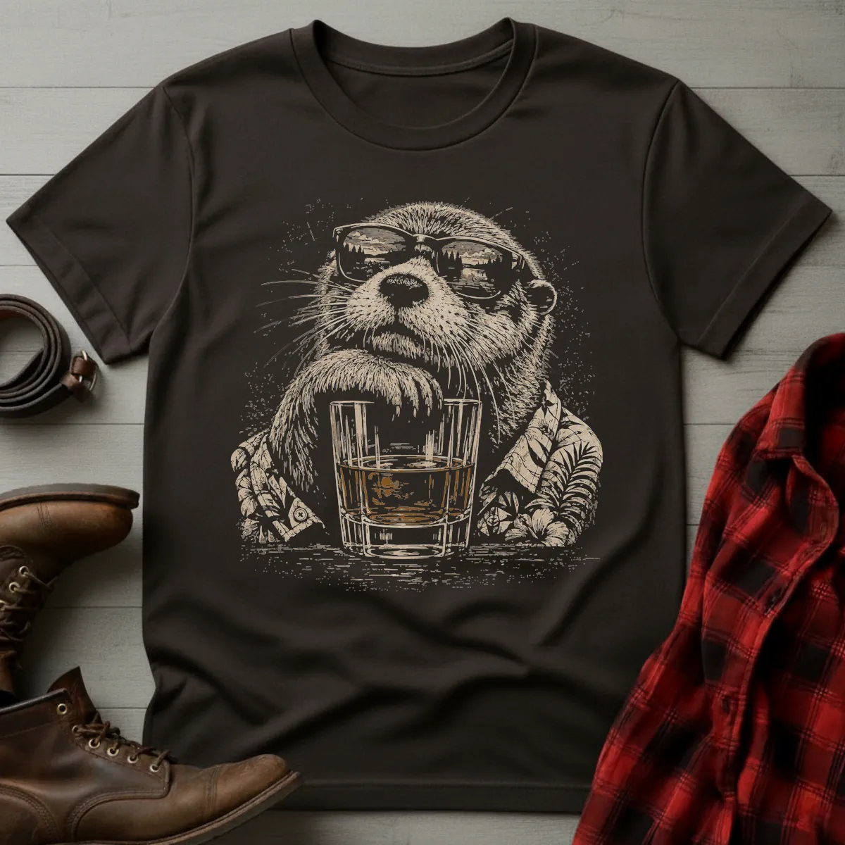 Otter Whiskey Vacation T-Shirt