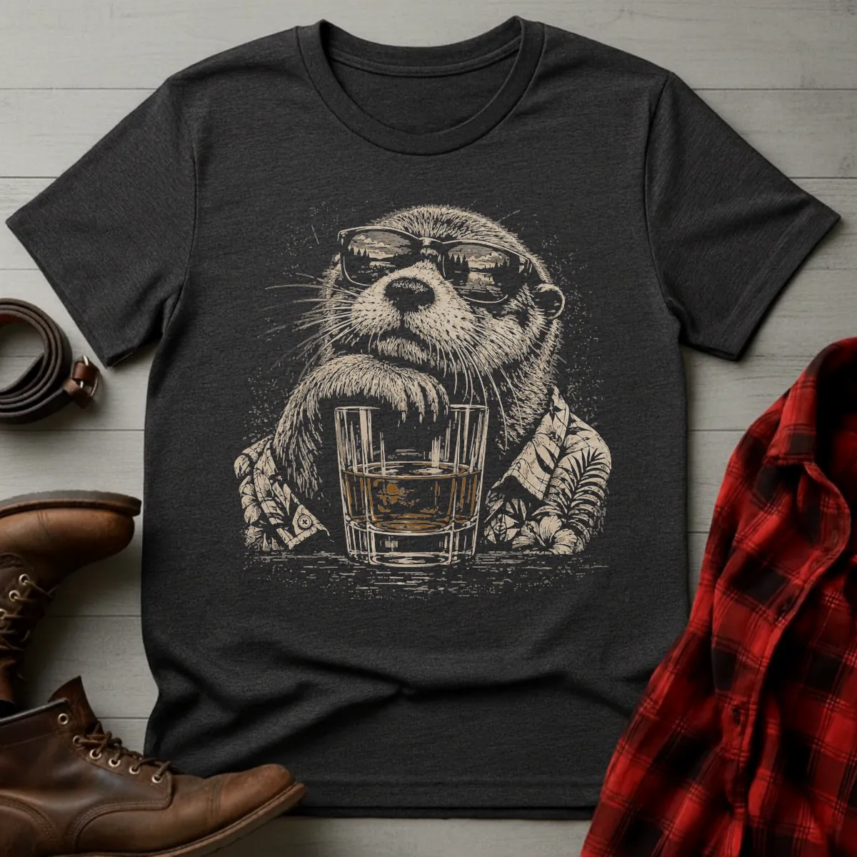 Otter Whiskey Vacation T-Shirt