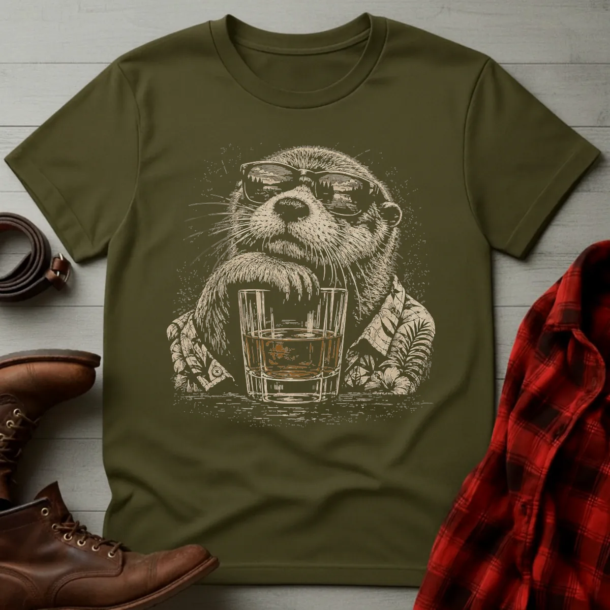Otter Whiskey Vacation T-Shirt