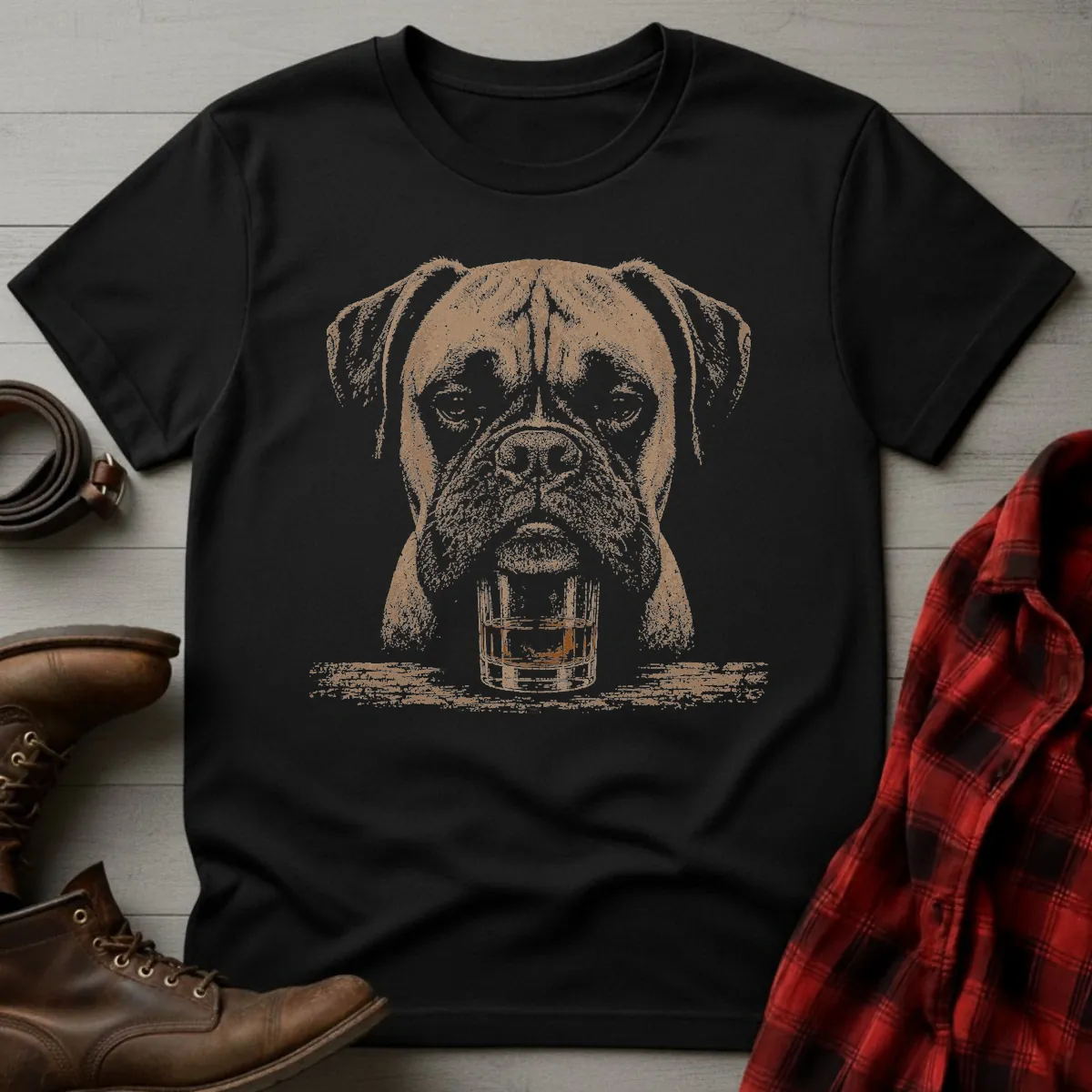 Black Mask Bourbon Boxer T-Shirt