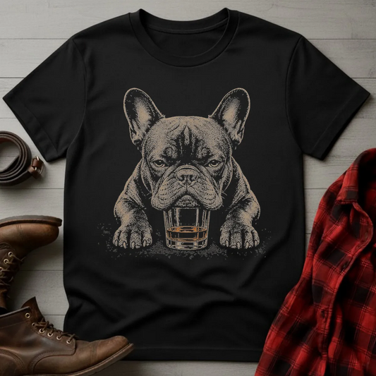 Whiskey Dog Black French Bulldog T-Shirt