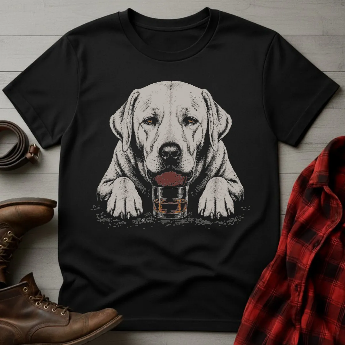 Whiskey Dog Labrador Ball T-Shirt