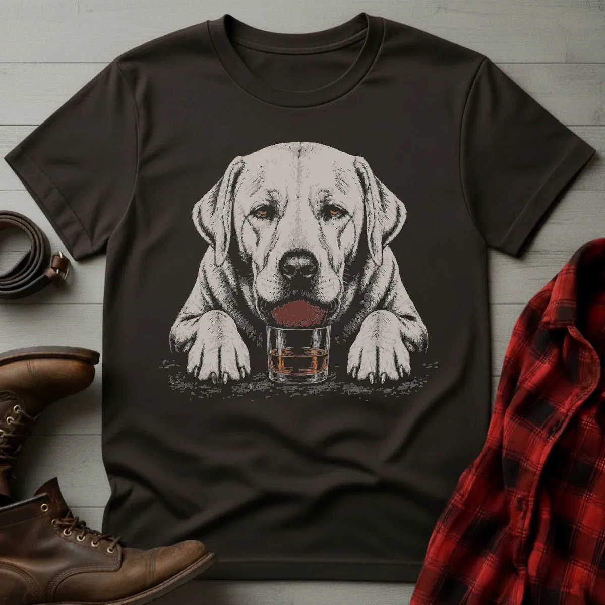 Whiskey Dog Labrador Ball T-Shirt