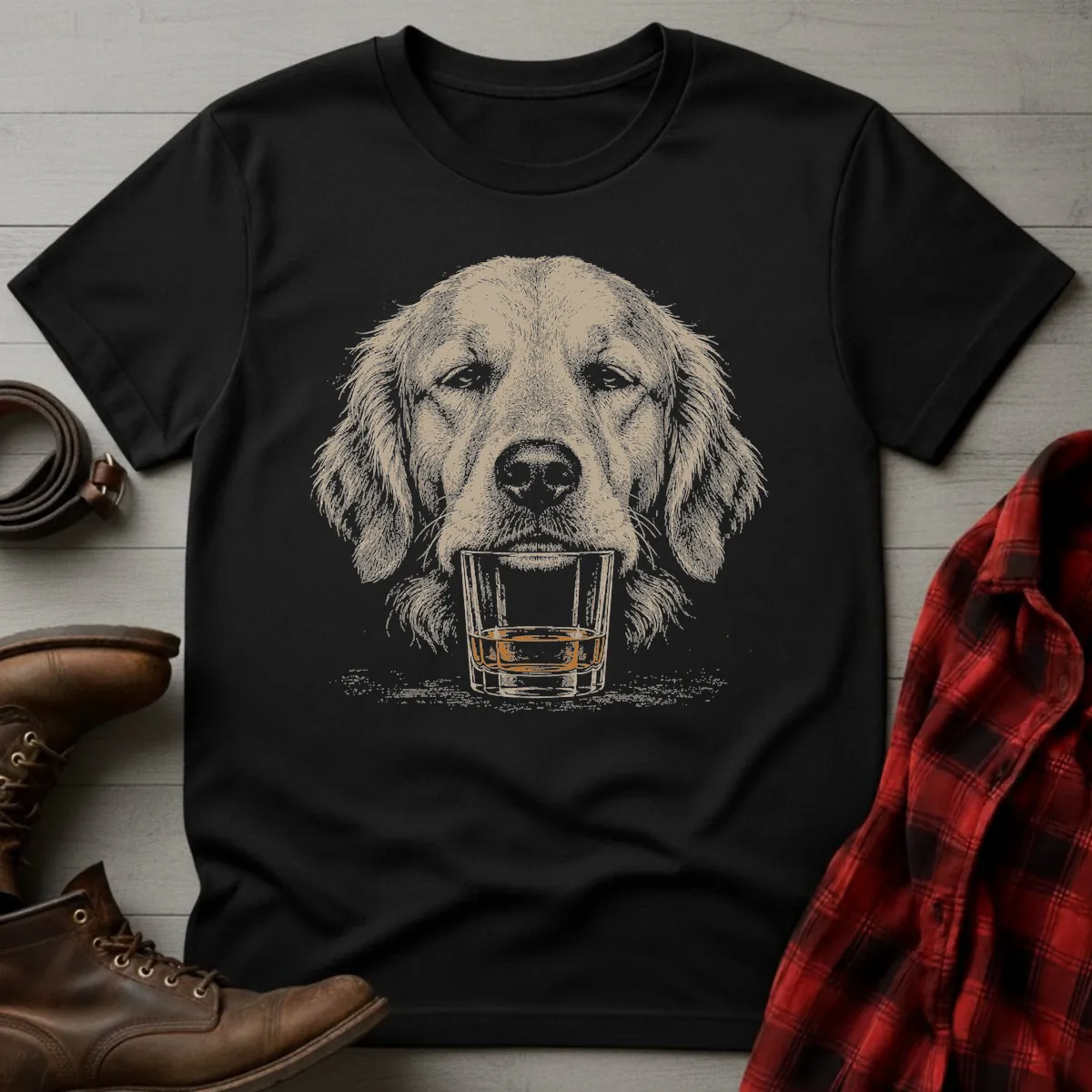 Whiskey Dog Golden Retriever No Paws T-Shirt