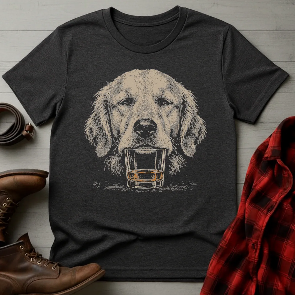 Whiskey Dog Golden Retriever No Paws T-Shirt