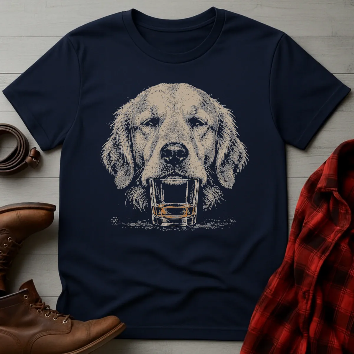 Whiskey Dog Golden Retriever No Paws T-Shirt
