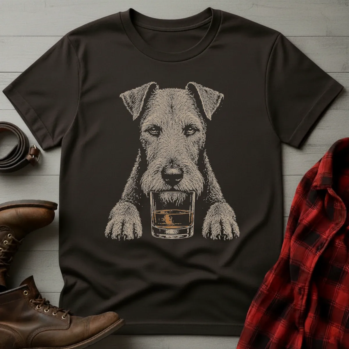 Whiskey Dog Irish Terrier T-Shirt