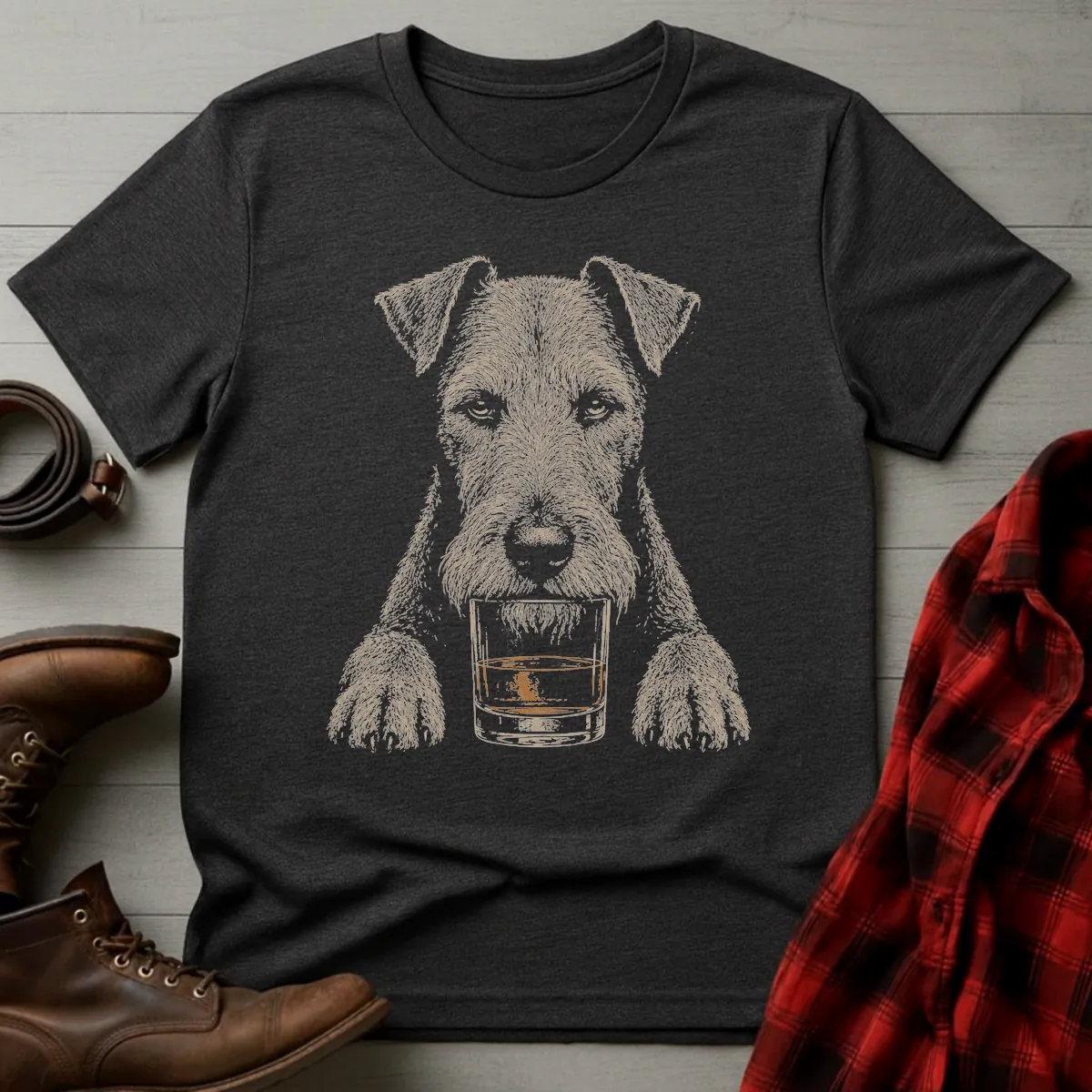 Whiskey Dog Irish Terrier T-Shirt