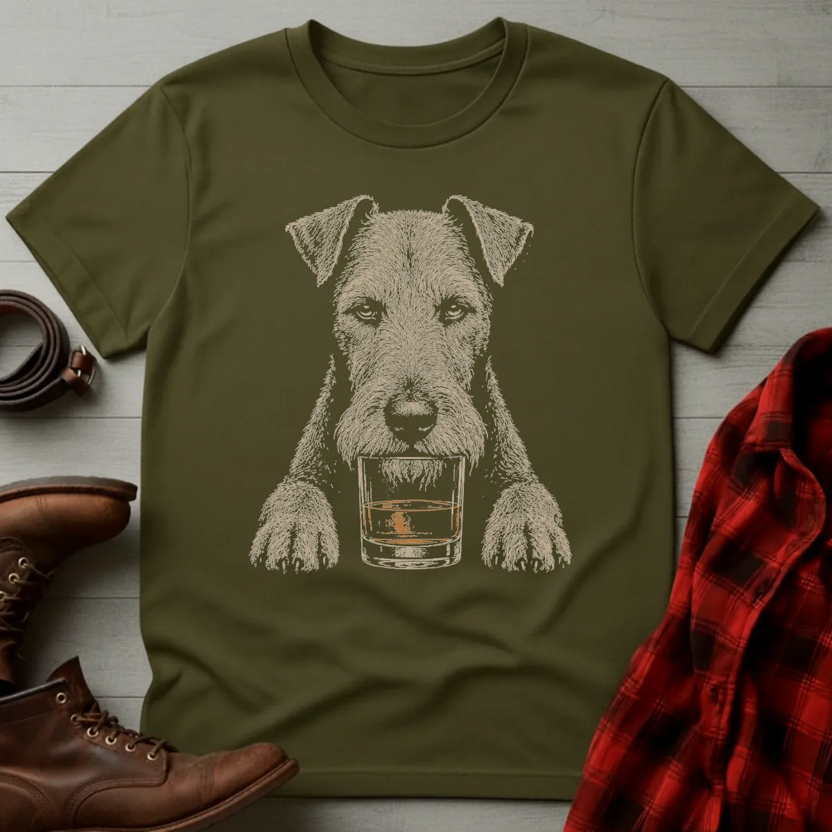 Whiskey Dog Irish Terrier T-Shirt