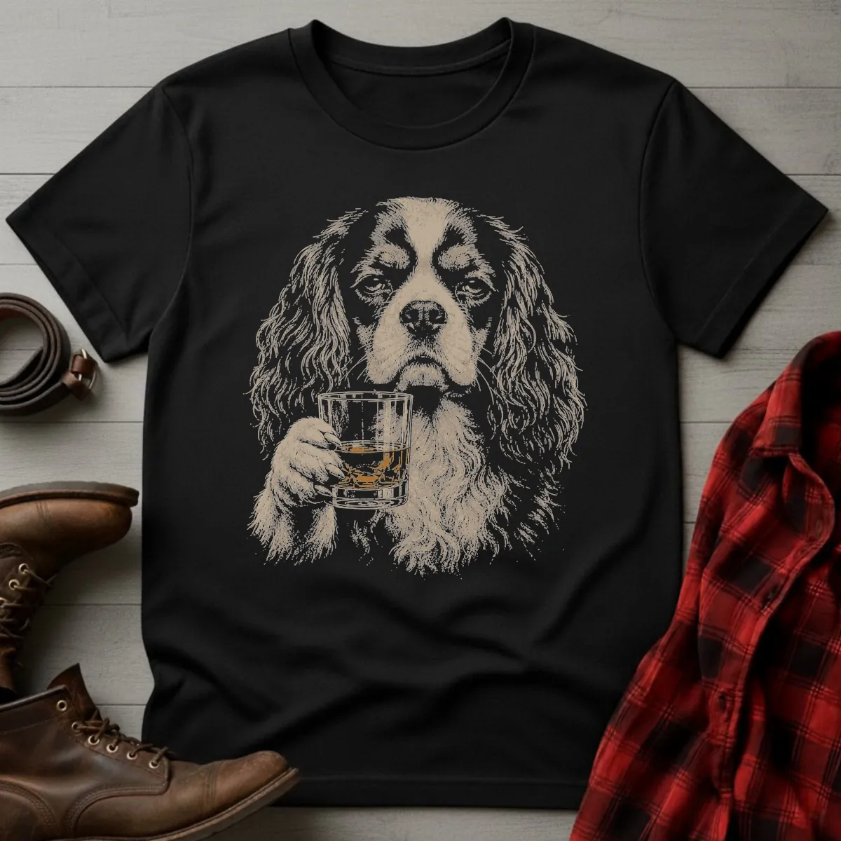 Whiskey Dog Cavalier King Charles Toast T-Shirt