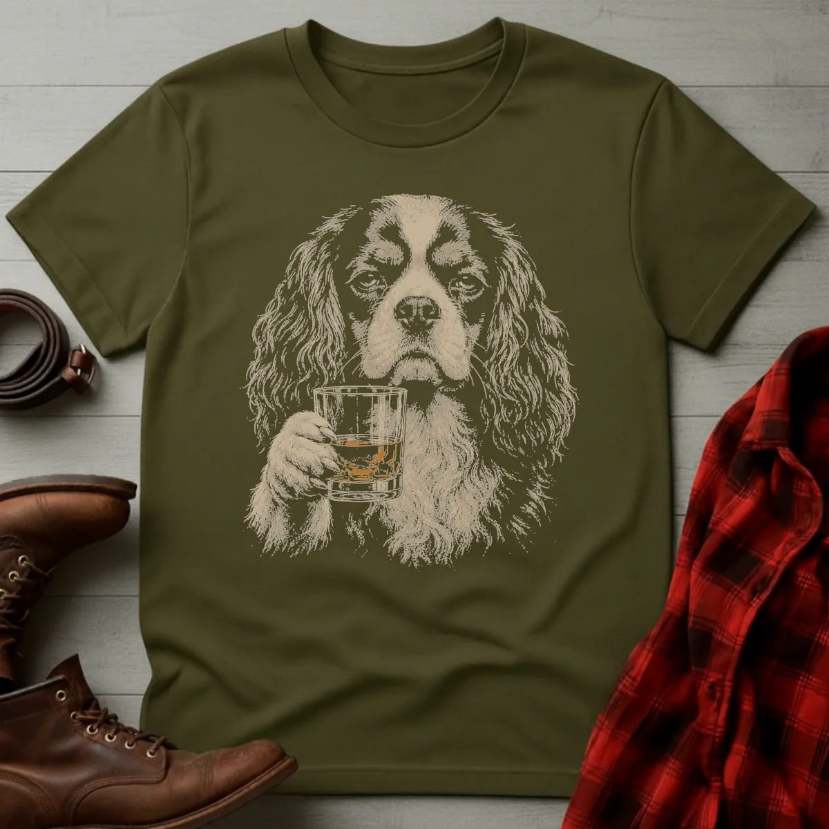 Whiskey Dog Cavalier King Charles Toast T-Shirt