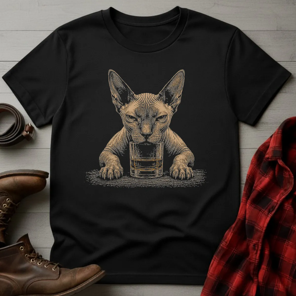 Whiskey Cat Sphynx T-Shirt