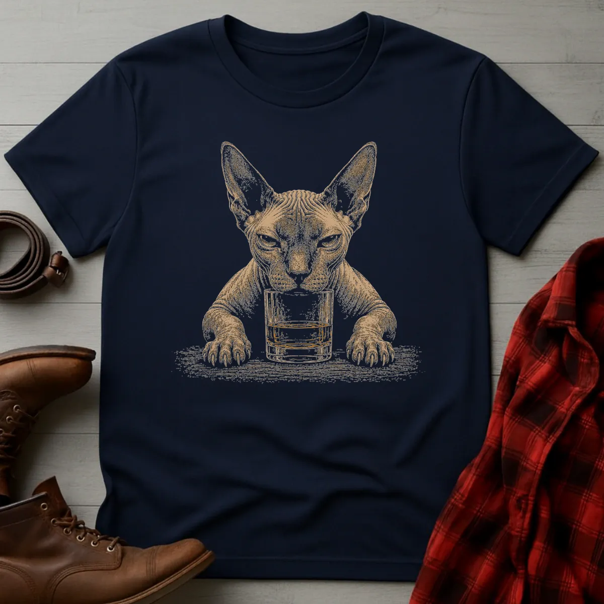 Whiskey Cat Sphynx T-Shirt