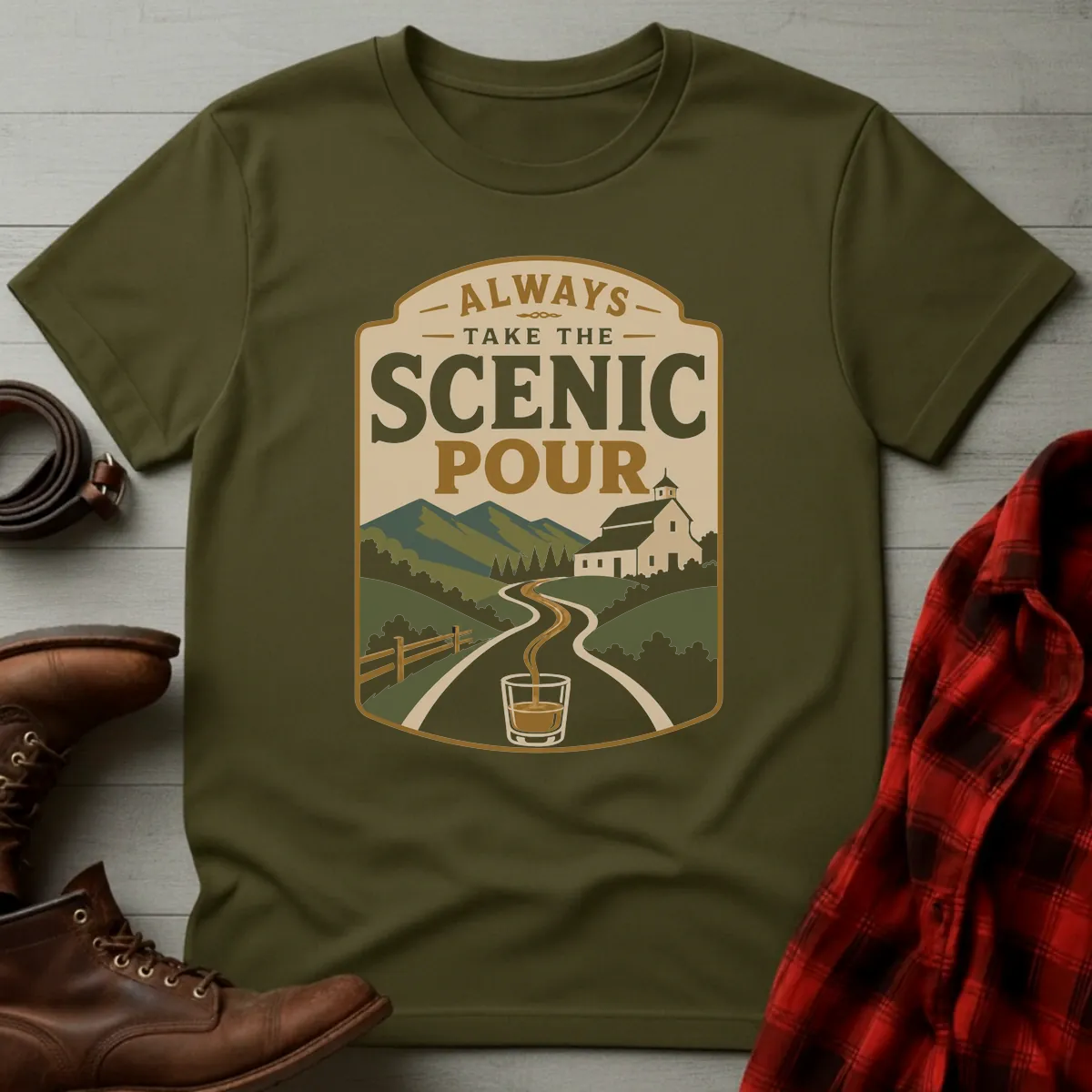 Always Take the Scenic Pour T-Shirt