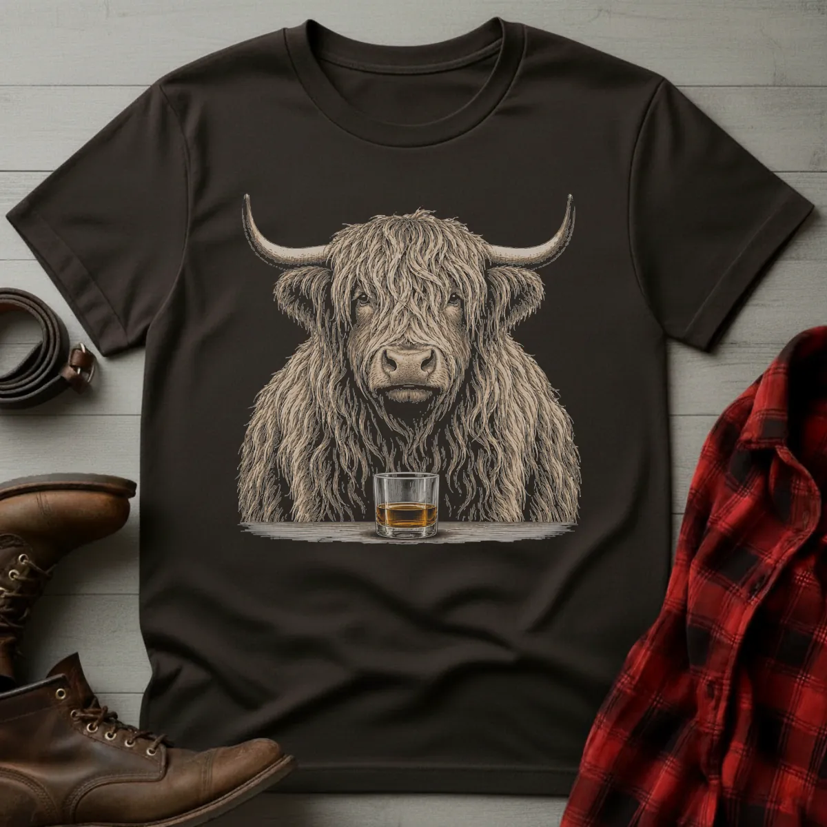 Highland Cow Whiskey T-Shirt