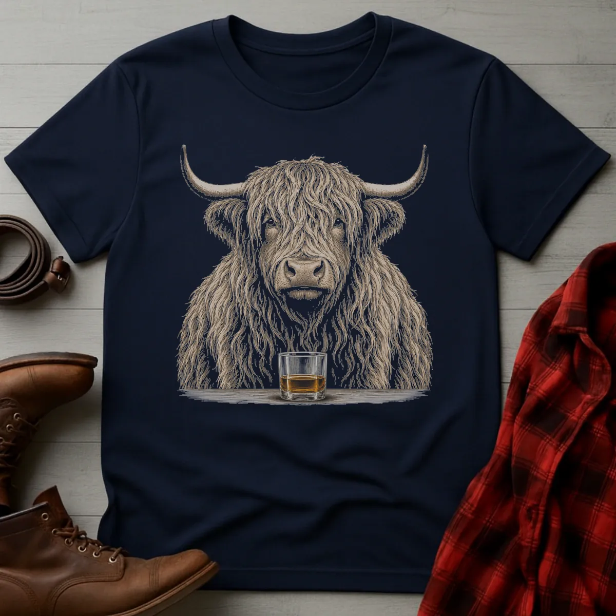 Highland Cow Whiskey T-Shirt