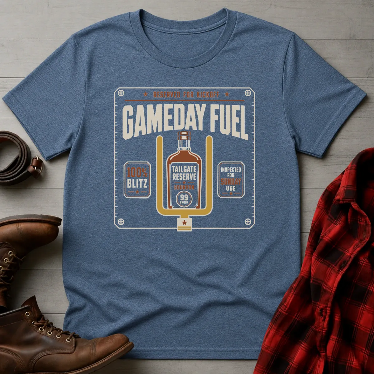 Bourbon Gameday Fuel Football T-Shirt