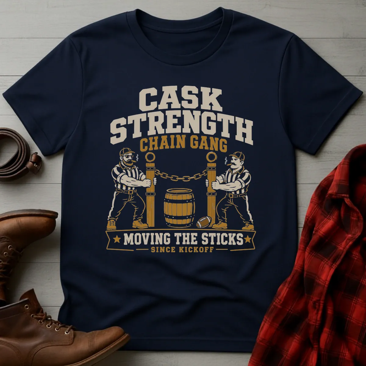 Bourbon Cask Strength Chain Gang Football T-Shirt