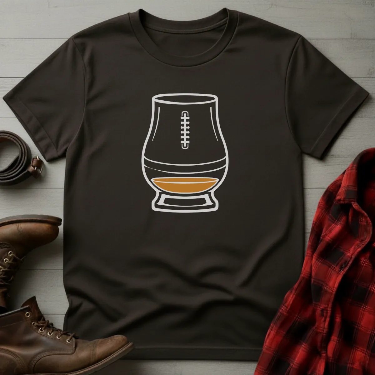 Football Whiskey Glass T-Shirt