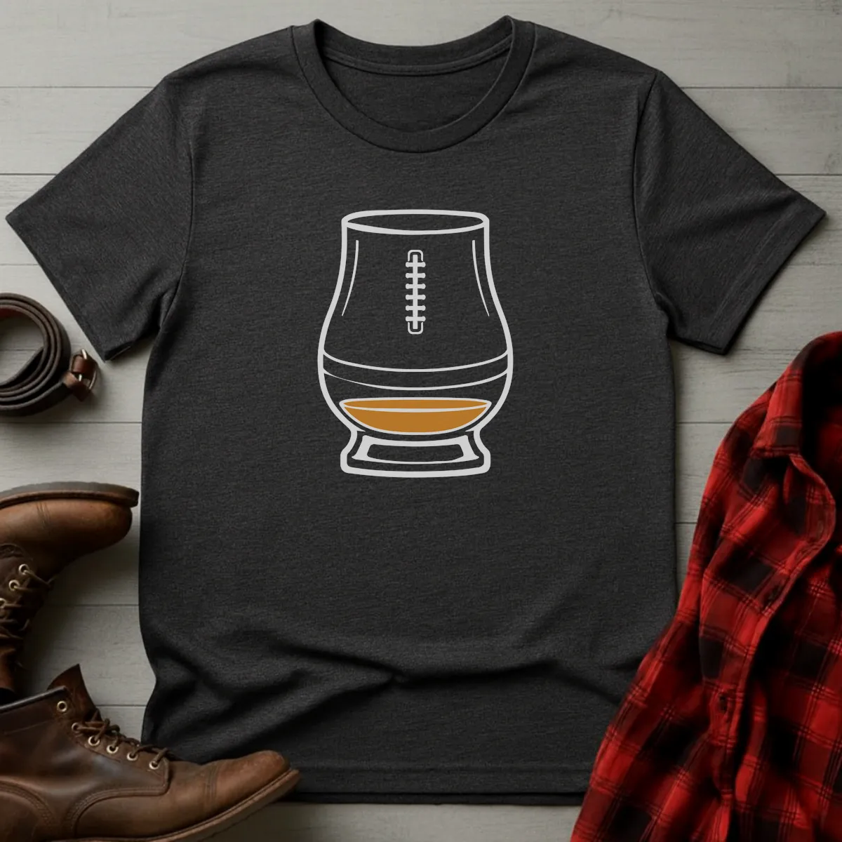 Football Whiskey Glass T-Shirt