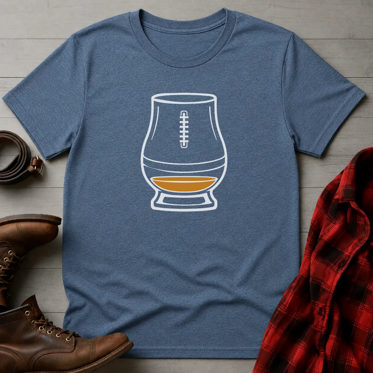 Football Whiskey Glass T-Shirt