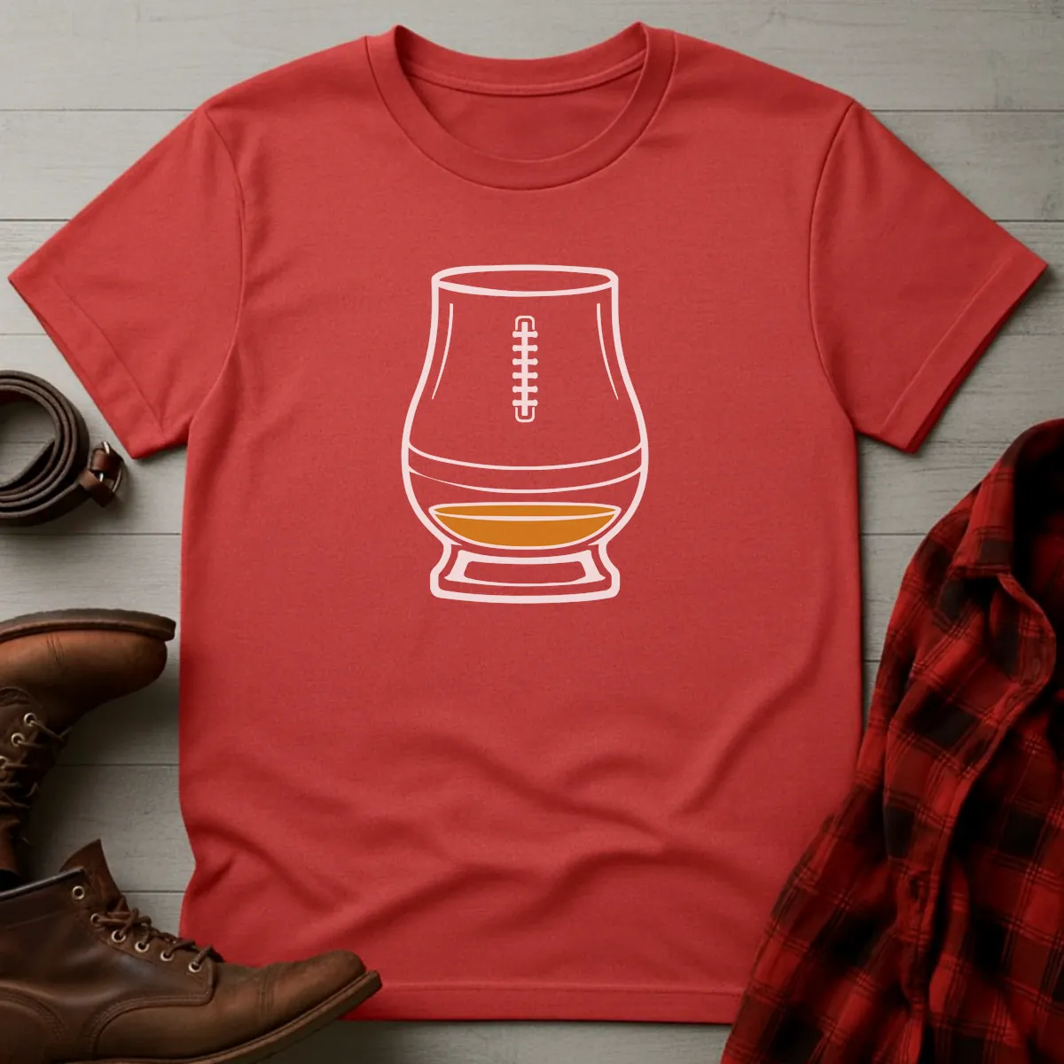 Football Whiskey Glass T-Shirt