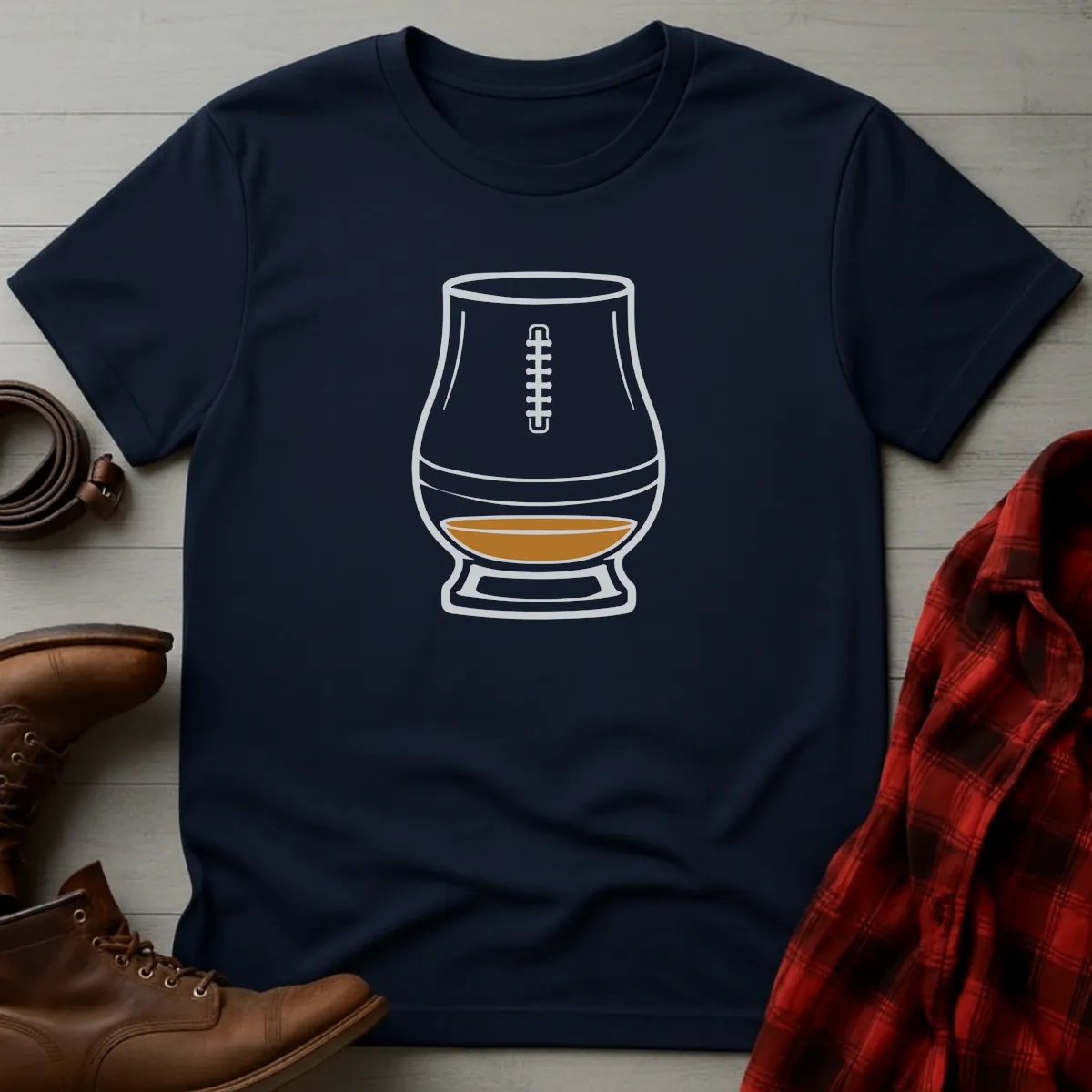 Football Whiskey Glass T-Shirt