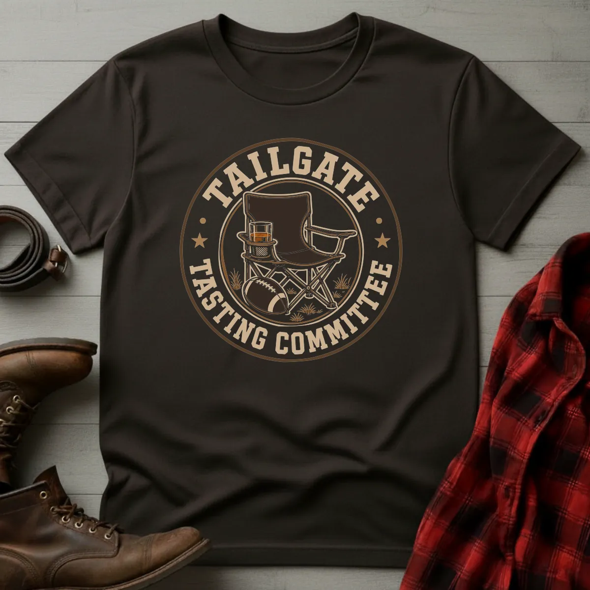 Bourbon Tailgate Tasting Committee Football T-Shirt